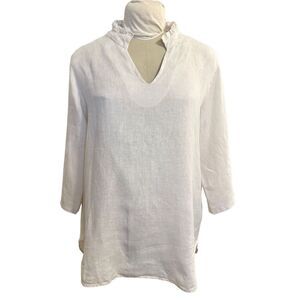 Rose Marine Italian 100% Linen Tunic Large Tan Lightweight